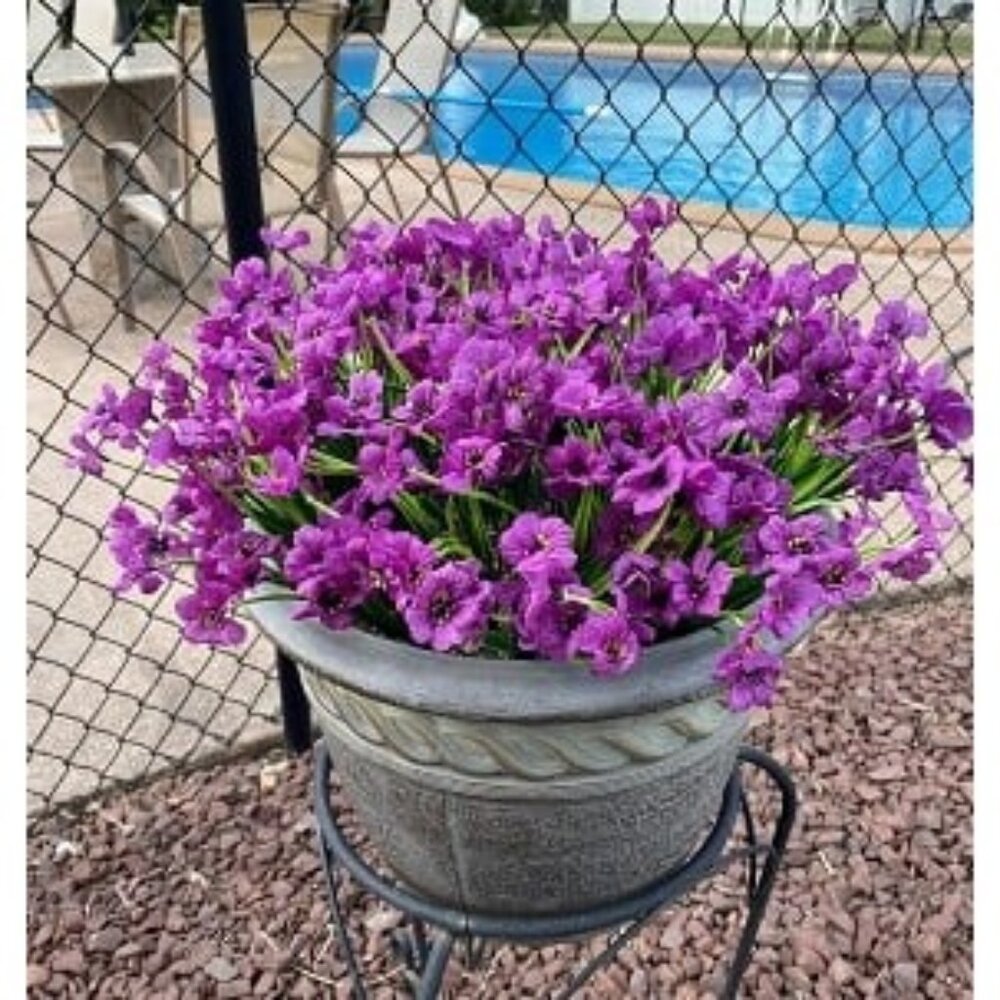 New 20 Bundles Artificial Flowers for Outdoors, UV Resistant Fake Flowers